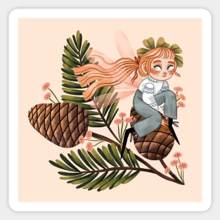 Pine Cone Fairy Sticker